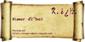 Kumer Ábel névjegykártya