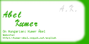abel kumer business card